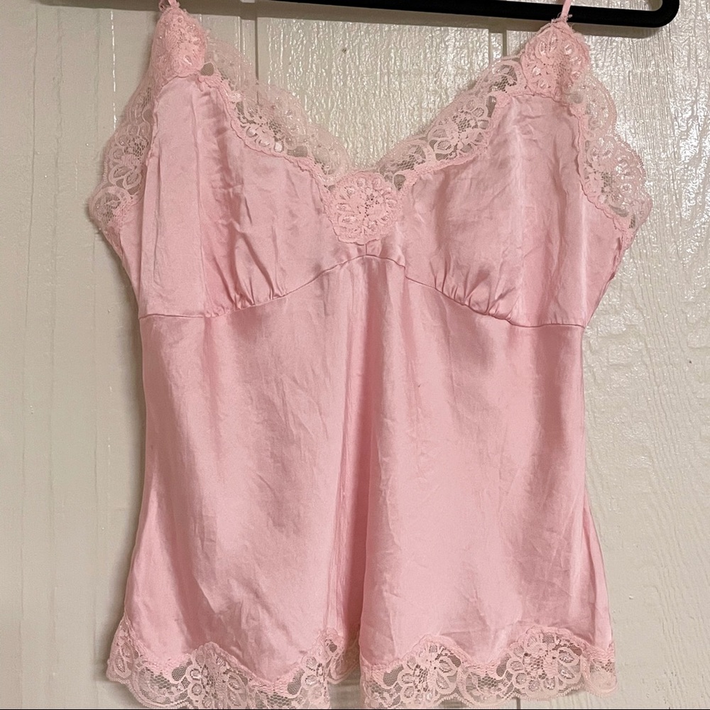 Blush Pink Silk Cami, Size Large